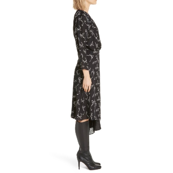 JOIE • Acantha Asymmetrical Wrap Silk Dress - Picture 3 of 16